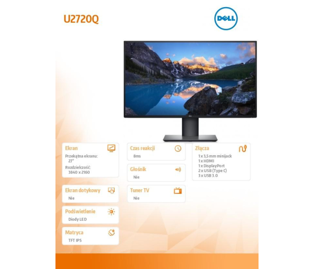 Dell 27'' U2720Q 210-AVES Czarny - 1463526 - zdjęcie 12